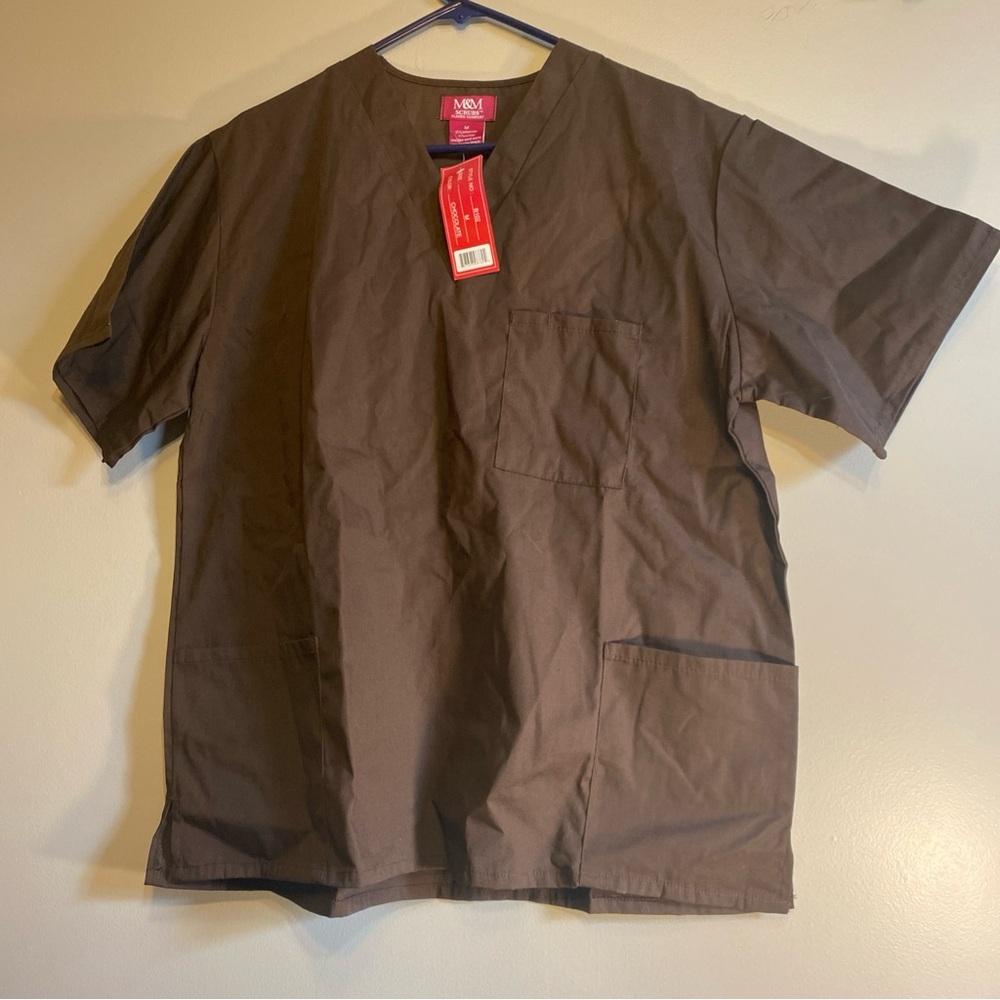 M & M Scrubs Classic Comfort Full Set Chocolate Size M NWT